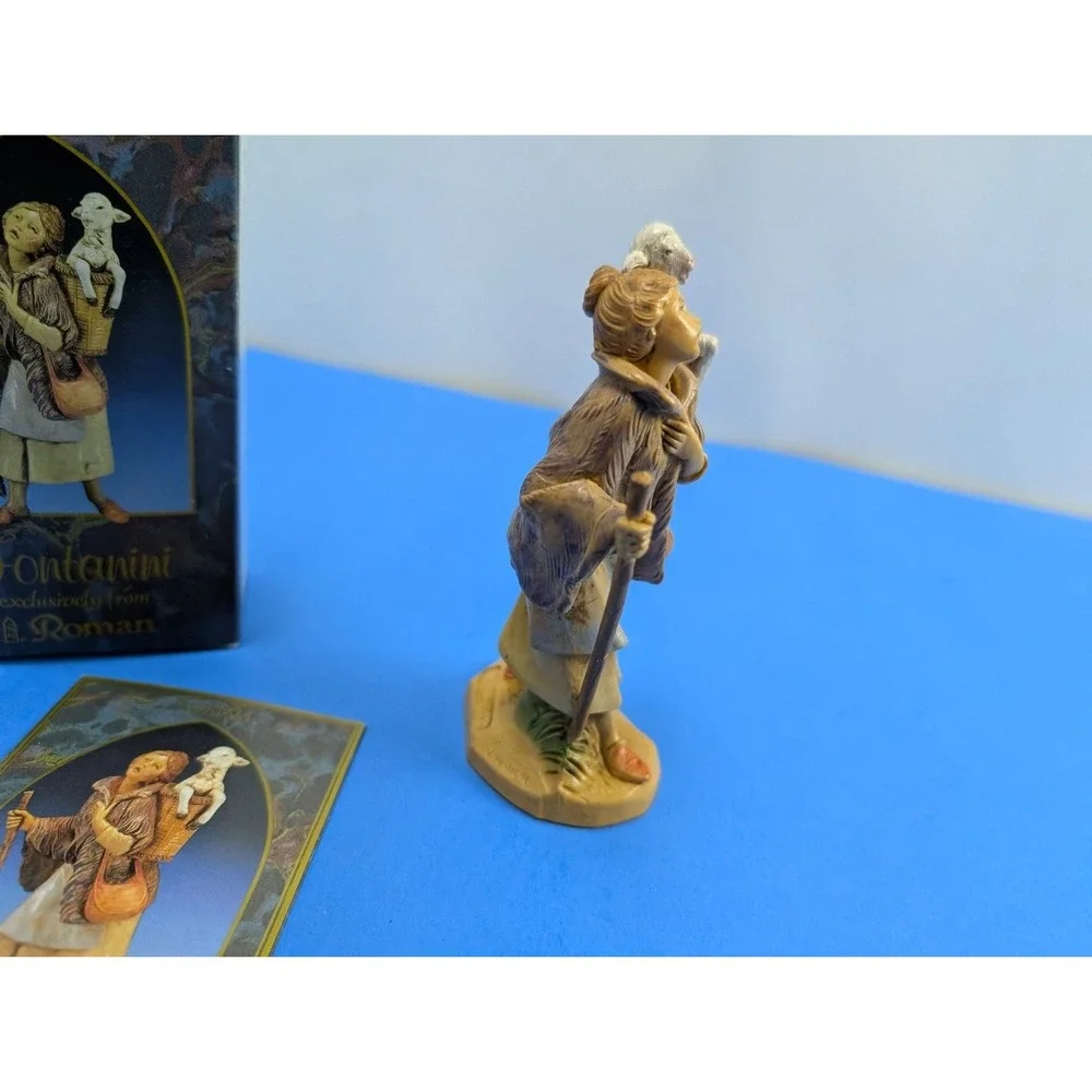 Fontanini Miriam Villager Lamb Basket Nativity Figure 5 inch Hand-Painted